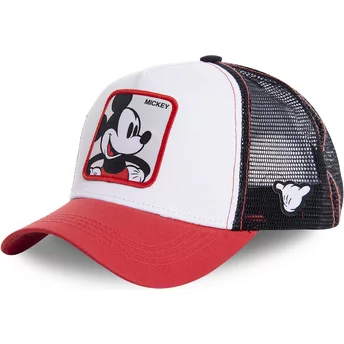 Gorra trucker blanca, negra y roja Mickey Mouse MIC4 Disney de Capslab
