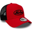 new-era-oval-script-a-frame-red-and-black-trucker-hat
