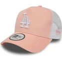 petten-gebogen-roze-snapback-league-essential-a-frame-van-los-angeles-dodgers-mlb-van-new-era