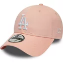 new-era-curved-brim-9forty-league-essential-los-angeles-dodgers-mlb-pink-adjustable-cap