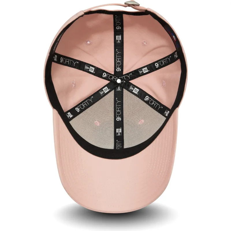 petten-gebogen-roze-verstelbaar-9forty-league-essential-van-los-angeles-dodgers-mlb-van-new-era