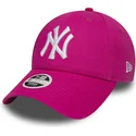 cappellino-visiera-curva-rosa-regolabile-9forty-essential-di-new-york-yankees-mlb-di-new-era