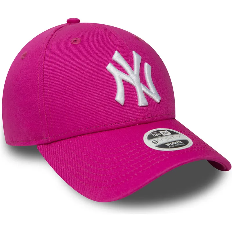 rosa-verstellbare-curved-cap-9forty-essential-der-new-york-yankees-mlb-von-new-era