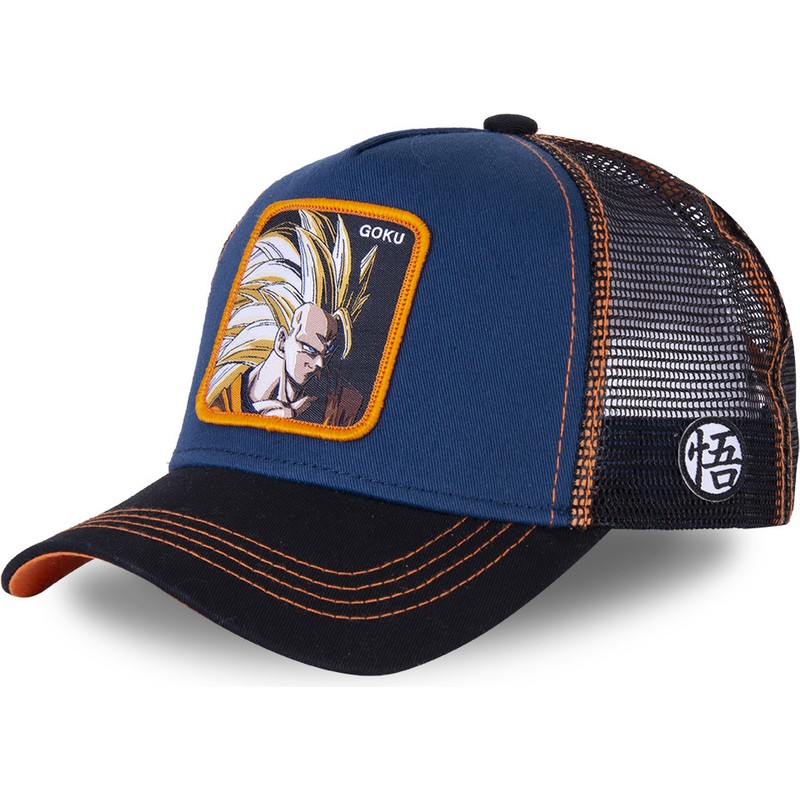 Gorra trucker azul marino Son Goku Super Saiyan 3 SAN1 Dragon Ball de
