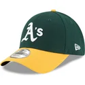 cappellino-visiera-curva-verde-e-giallo-regolabile-9forty-the-league-di-oakland-athletics-mlb-di-new-era