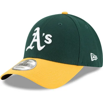 cappellino-visiera-curva-verde-e-giallo-regolabile-9forty-the-league-di-oakland-athletics-mlb-di-new-era