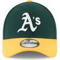 cappellino-visiera-curva-verde-e-giallo-regolabile-9forty-the-league-di-oakland-athletics-mlb-di-new-era