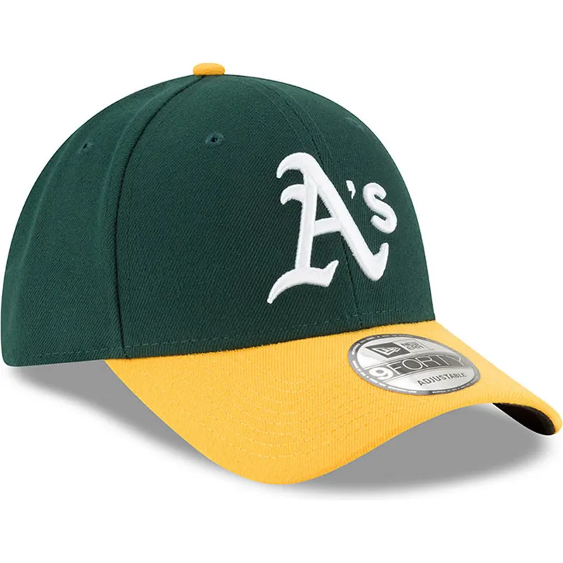 czapka-z-daszkiem-zielono-zolta-regulowana-9forty-the-league-oakland-athletics-mlb-new-era