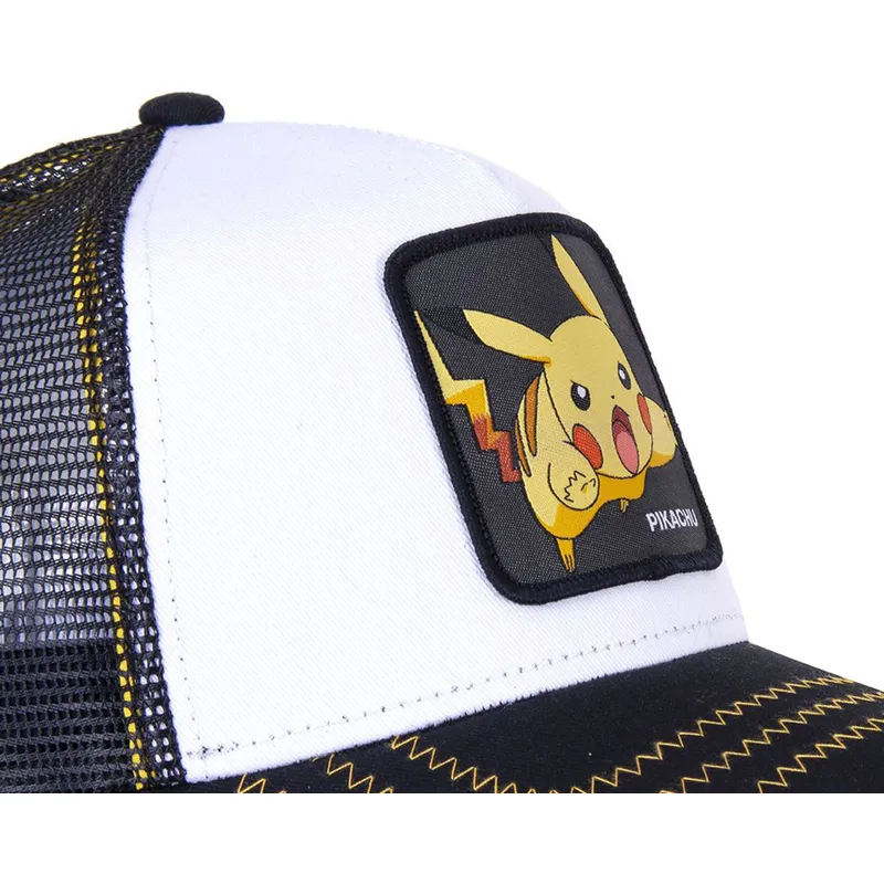 hvid-og-sort-trucker-kasket-pikachu-pik5-pokemon-fra-capslab