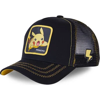 Petten gebogen zwart snapback Pikachu Pokémon van Capslab