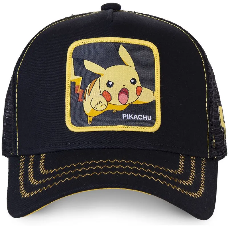 petten-gebogen-zwart-snapback-pikachu-pokemon-van-capslab