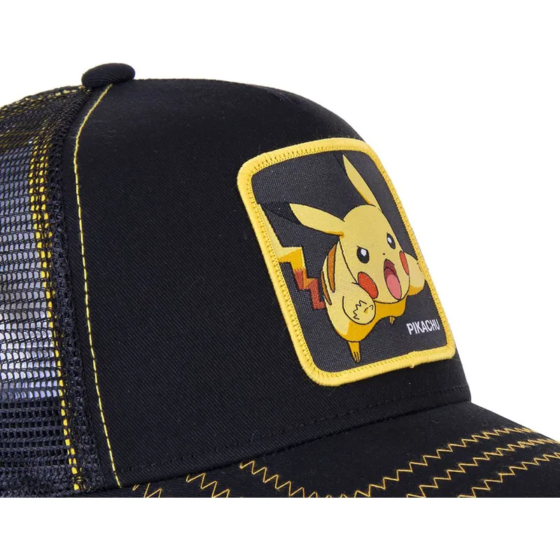 petten-gebogen-zwart-snapback-pikachu-pokemon-van-capslab