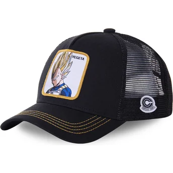 Cappellino trucker nero Vegeta Super Saiyan VE4 Dragon Ball di Capslab