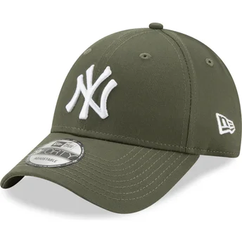 Casquette courbée verte ajustable 9FORTY League Essential New York Yankees MLB New Era