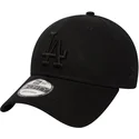 casquette-courbee-noire-ajustable-avec-logo-noir-9forty-league-essential-los-angeles-dodgers-mlb-new-era