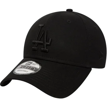 Schwarze verstellbare Curved Cap mit schwarzem Logo 9FORTY League Essential der Los Angeles Dodgers MLB von New Era