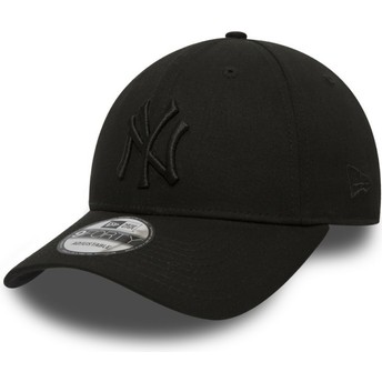 Gorra curva negra ajustable con logo negro 9FORTY League Essential de New York Yankees MLB de New Era