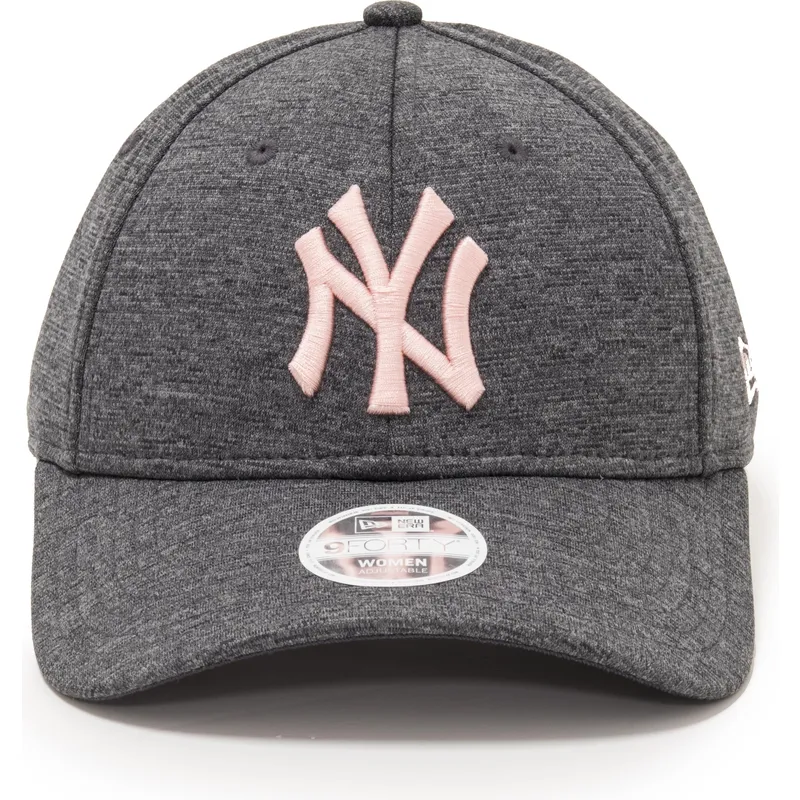 cappellino-curvo-grigio-regolabile-con-logo-rosa-9forty-tech-jersey-dei-new-york-yankees-mlb-di-new-era