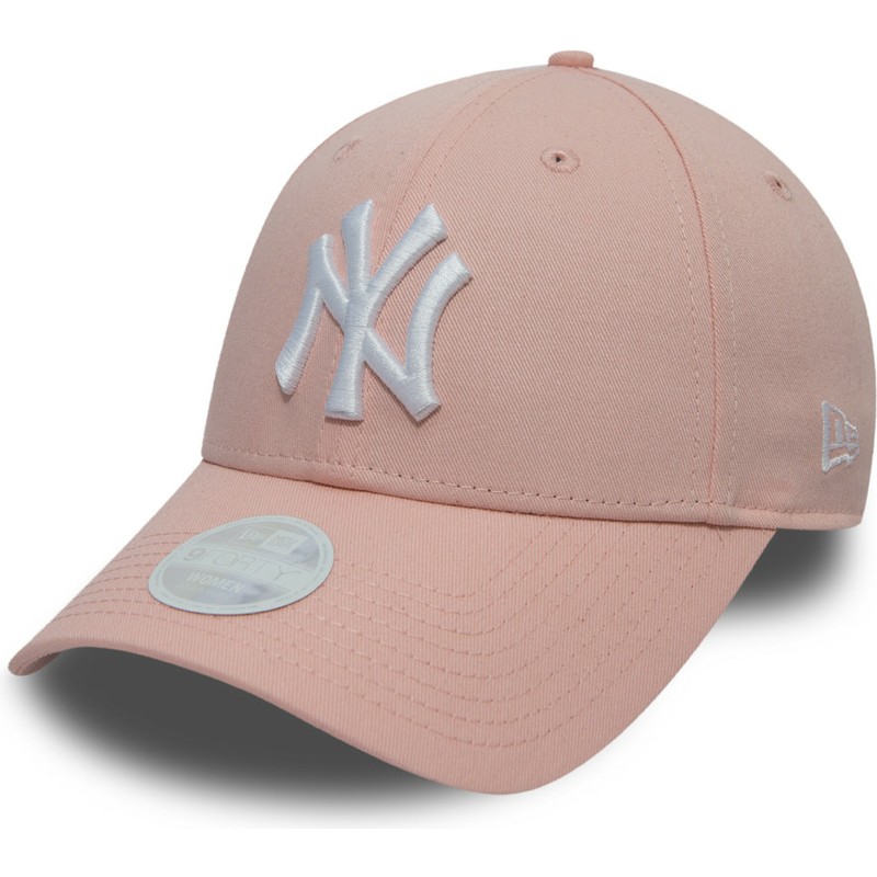 new-era-curved-brim-9forty-league-essential-new-york-yankees-mlb-pink-adjustable-cap