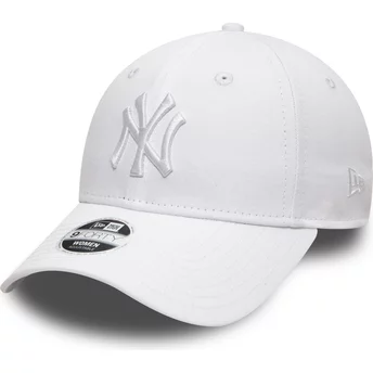 Gorra curva blanca ajustable con logo blanco 9FORTY League Essential de New York Yankees MLB de New Era