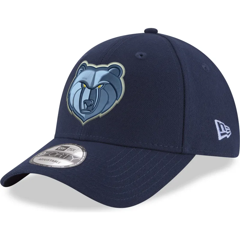 blaue-verstellbare-curved-cap-9forty-the-league-der-memphis-grizzlies-nba-von-new-era