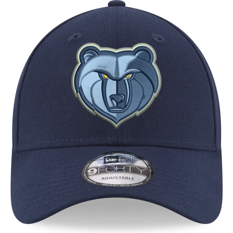 blaue-verstellbare-curved-cap-9forty-the-league-der-memphis-grizzlies-nba-von-new-era