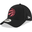 casquette-courbee-noire-ajustable-avec-logo-rouge-9forty-the-league-toronto-raptors-nba-new-era