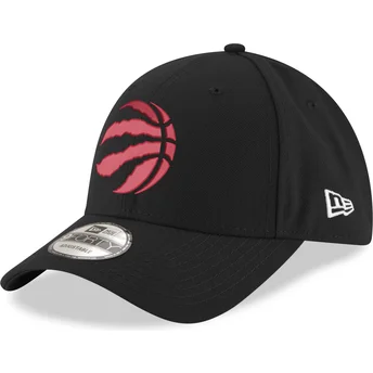 Cappellino visiera curva nero con logo rosso regolabile 9FORTY The League di Toronto Raptors NBA di New Era