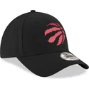 casquette-courbee-noire-ajustable-avec-logo-rouge-9forty-the-league-toronto-raptors-nba-new-era