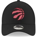 casquette-courbee-noire-ajustable-avec-logo-rouge-9forty-the-league-toronto-raptors-nba-new-era