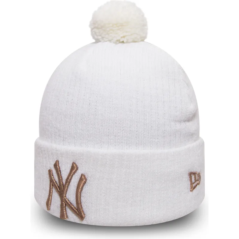 mutsen-pompon-wit-cuff-knit-sport-waffle-van-new-york-yankees-mlb-van-new-era