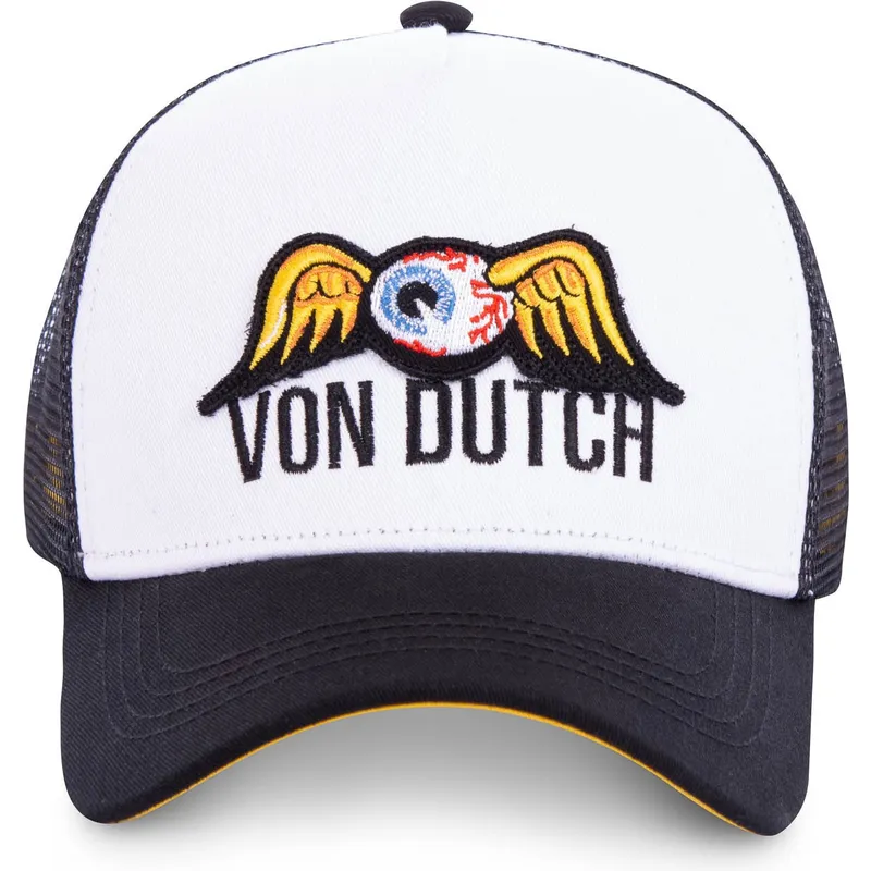 hvid-og-sort-trucker-kasket-eyepat1-fra-von-dutch