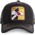 capslab-sylvester-loomin1-looney-tunes-black-trucker-hat