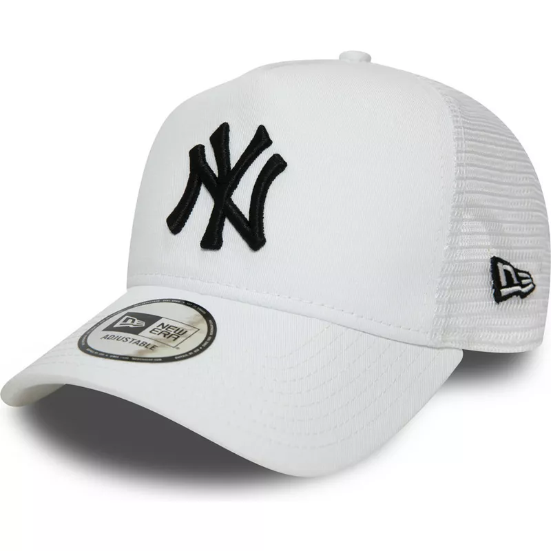 New Era Black Logo Essential White MLB York Hat A Yankees Trucker Frame New