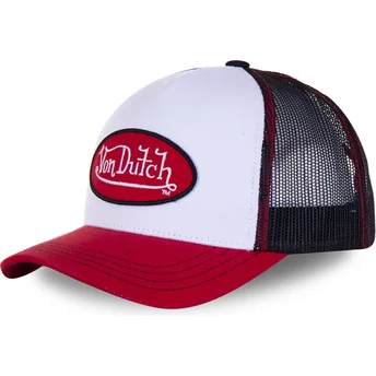 Casquette trucker blanche, noire et rouge BBR Von Dutch