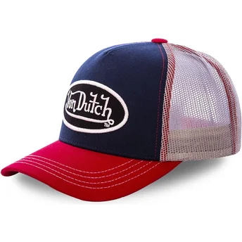 Casquette trucker bleue marine, blanche et rouge COL MAR Von Dutch