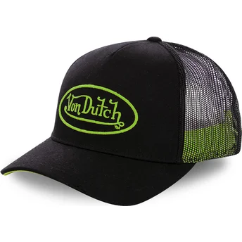 Casquette trucker noire avec logo vert NEO GRE Von Dutch