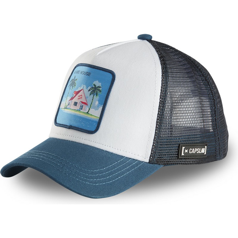 capslab-kame-house-hou2-dragon-ball-white-and-blue-trucker-hat