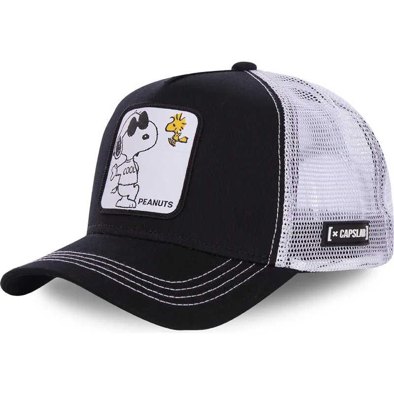 casquette-trucker-noire-et-blanche-snoopy-joe-cool-naw1-peanuts-capslab