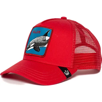 petten-gebogen-rood-snapback-killer-whale-the-farm-van-goorin-bros
