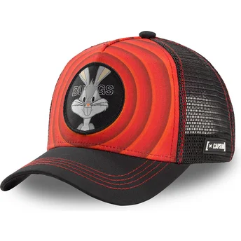 Casquette trucker rouge et noire Bugs Bunny Bullseye Color Rings LOO BUG1 Looney Tunes Capslab