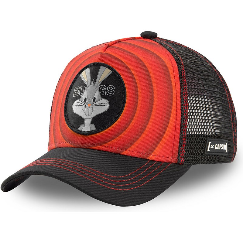capslab-bugs-bunny-bullseye-color-rings-loo-bug1-looney-tunes-red-and-black-trucker-hat