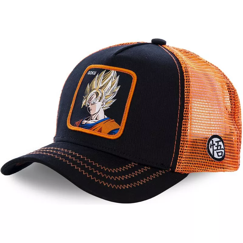 capslab-youth-son-goku-super-saiyan-kidgo3-dragon-ball-black-and-orange-trucker-hat