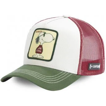 Weiße, braune und grüne Trucker-Kappe Snoopy Joe Cool JOE Peanuts von Capslab
