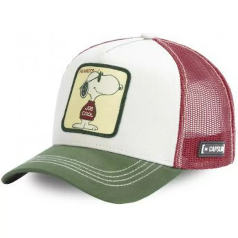 capslab-snoopy-joe-cool-joe-peanuts-white-brown-and-green-trucker-hat