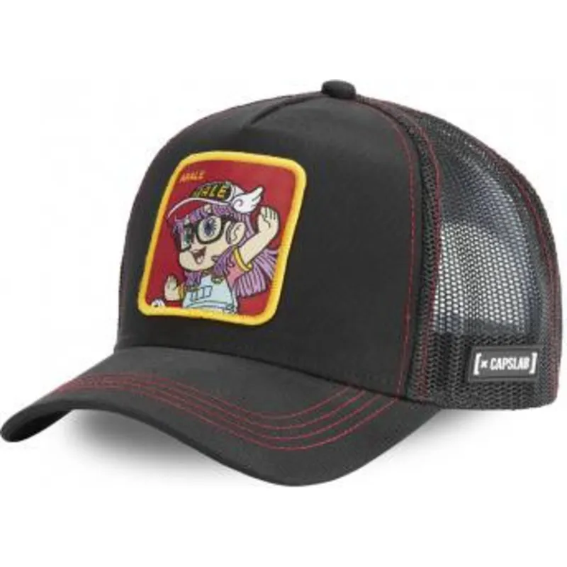 petten-gebogen-zwart-snapback-rob2-arale-norimaki-dr-slump-van-capslab