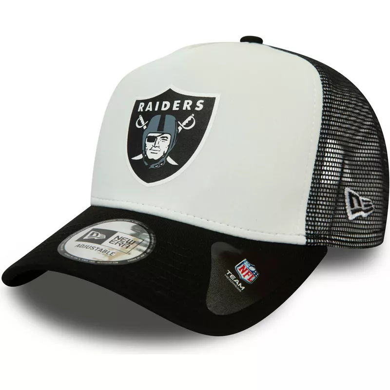 LAS VEGAS RAIDERS - 9FORTY Black & White NFL New Era Snapback Hat - NEW