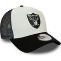 casquette-trucker-blanche-et-noire-team-colour-block-a-frame-las-vegas-raiders-nfl-new-era