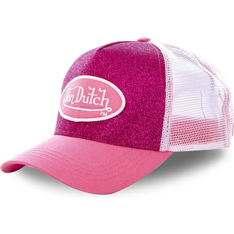 petten-gebogen-roze-snapback-pin-van-von-dutch