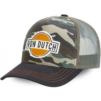 Czapka trucker kamuflaż i czarna CAM Von Dutch